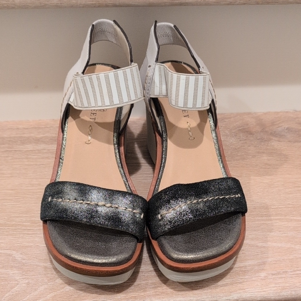 Naked Feet Black and White Platform Sandals - Picture 2 of 9